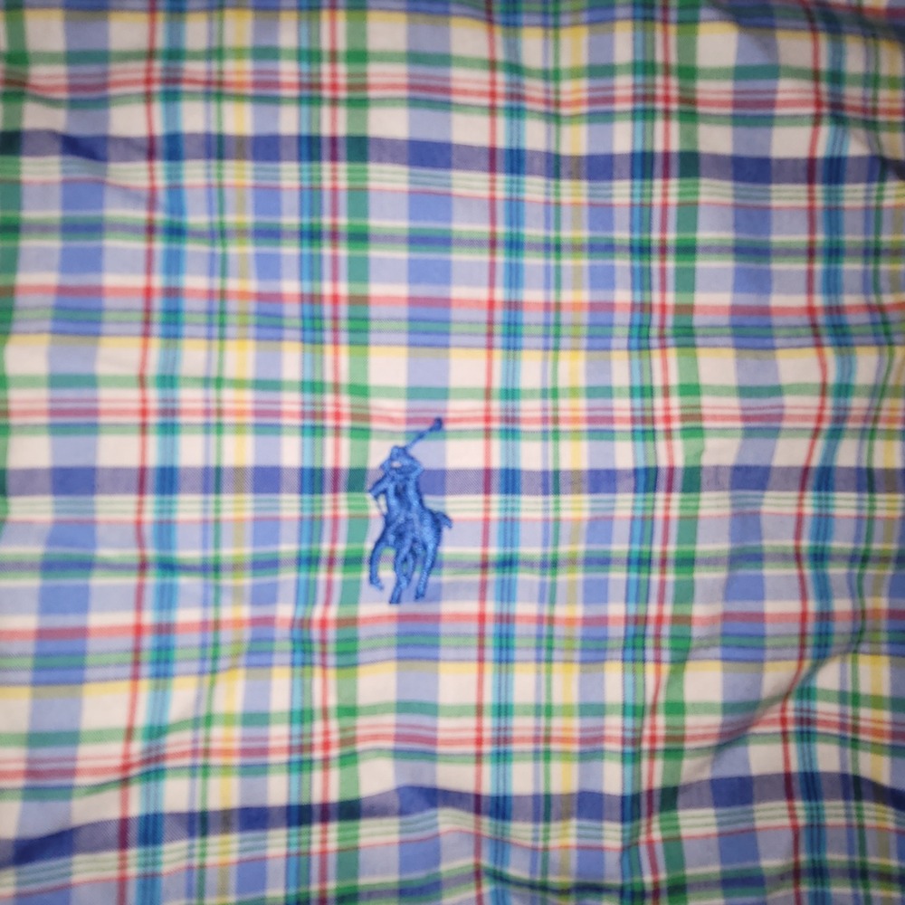 Polo Ralph Lauren Slim Fit Plaid Button Down Shirt Mens Large Cotton Stretch - Picture 3 of 10